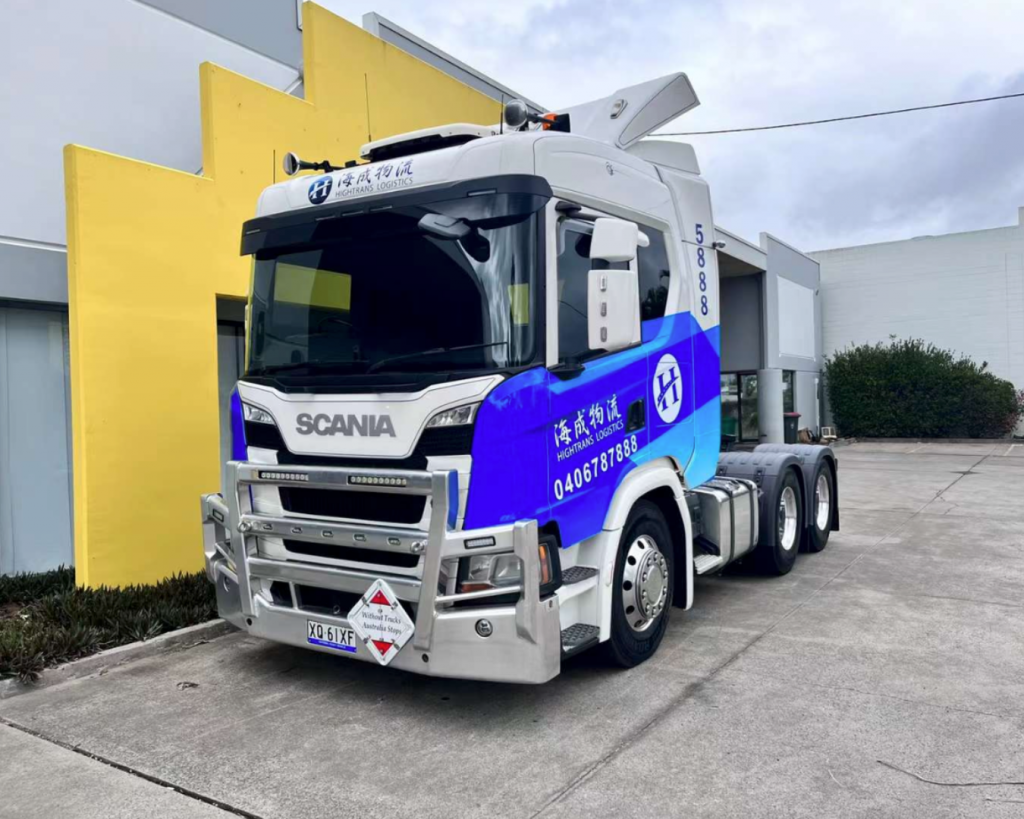 Concept Wraps Commerical Car Wrapping Scania Truck Cab Commercial Wrap HighTrans Logistics Brisbane
